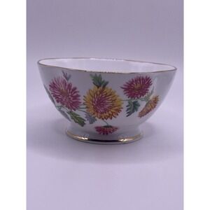 Vintage Windsor Sugar Bowl Bone China Chrysanthemum Made In England